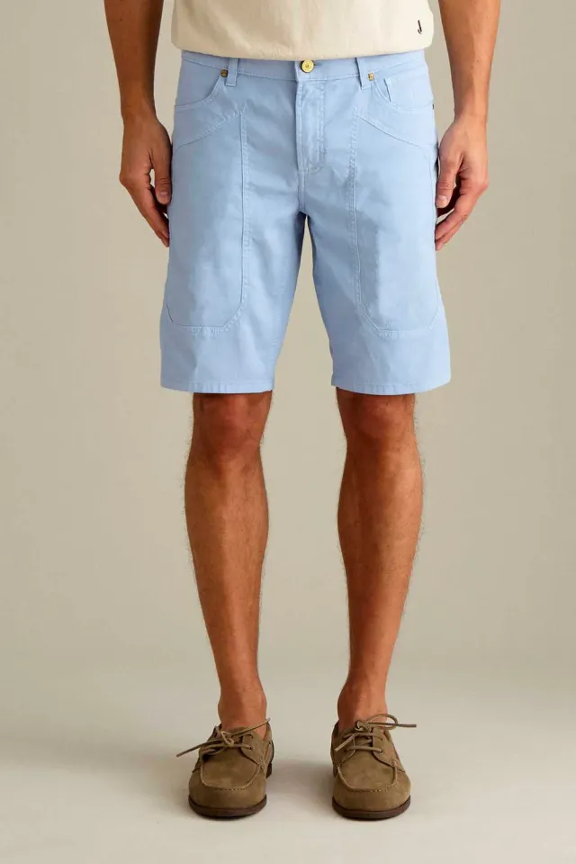 Jeckerson Jayden slim fit bermuda lichtblauw honingraat