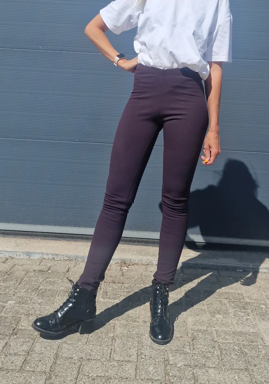 Langeleggings Extra Lange Fleece Tregging Aubergine Warm