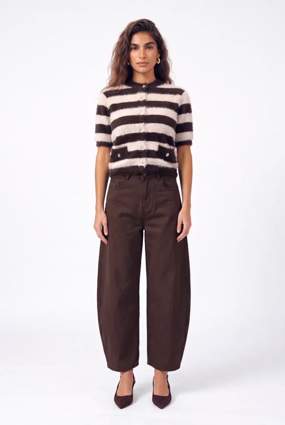 Florez Jackey barrel jeans Brown balloon fit
