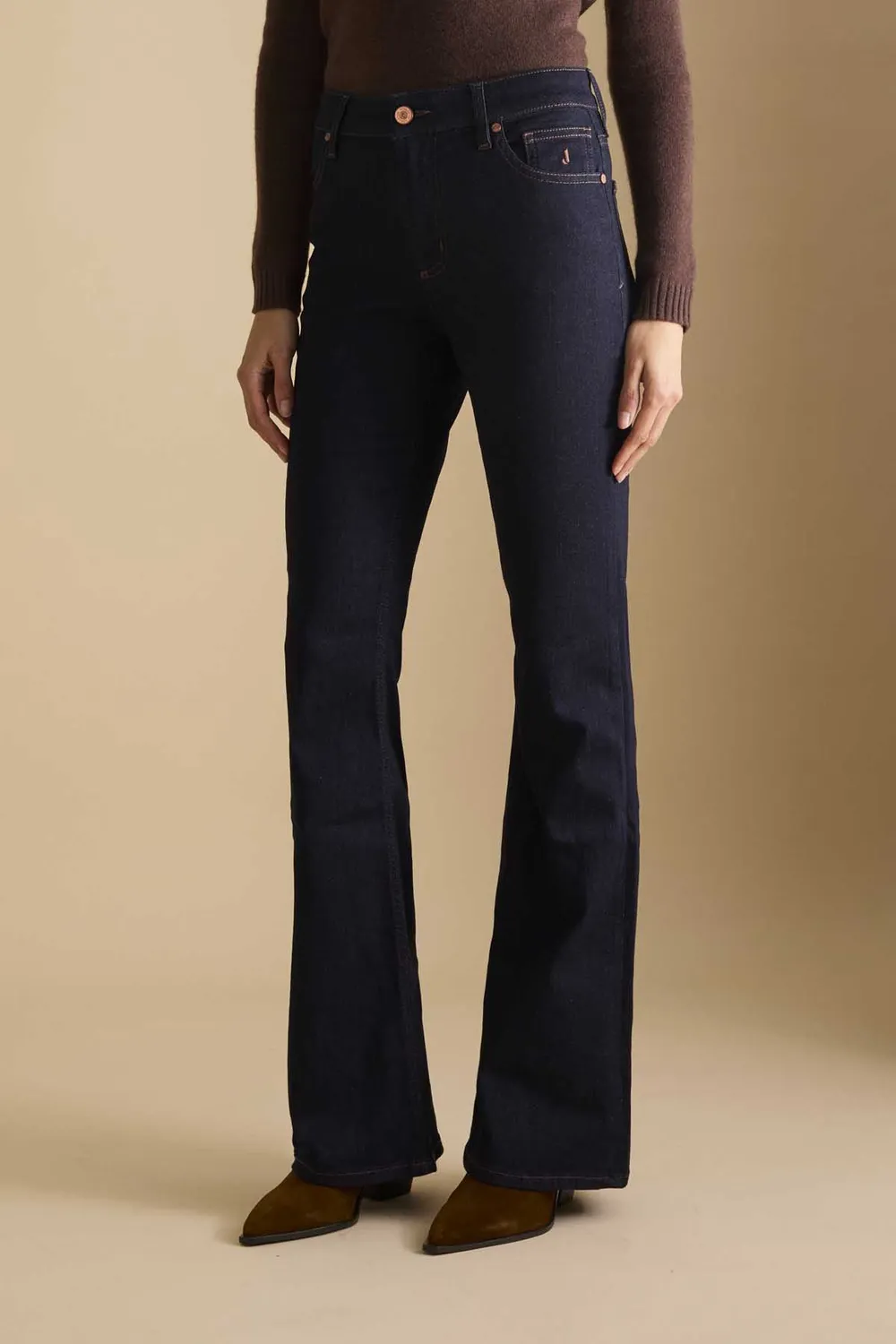 Jeckerson Jennifer flared jeans donkerblauw stretch