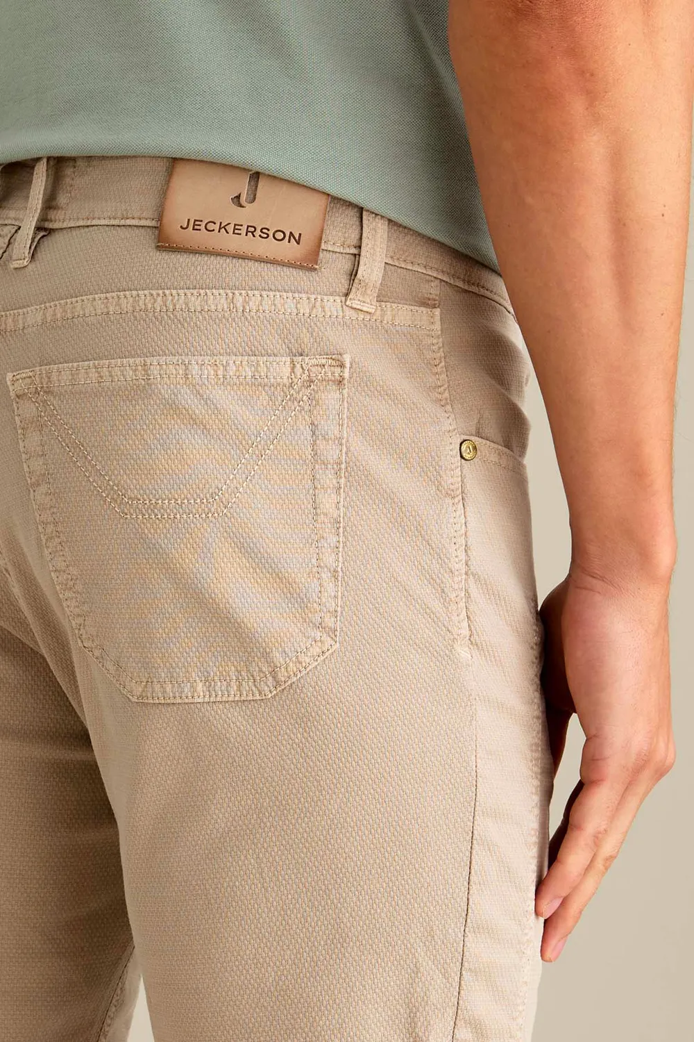 Jeckerson John slim broek beige cemento old-wash