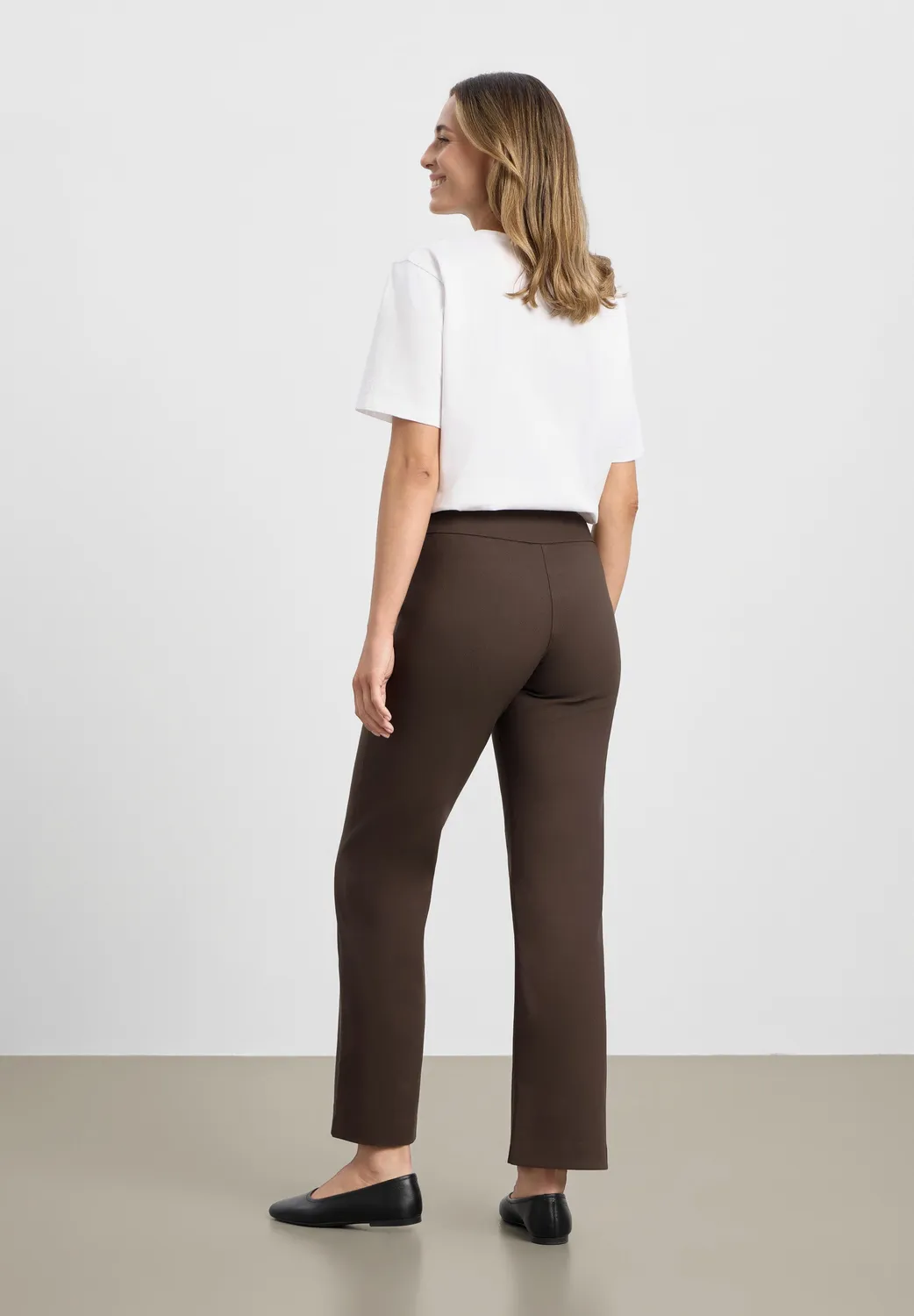 Laurie Thea Straight SL pantalon brown korte maat