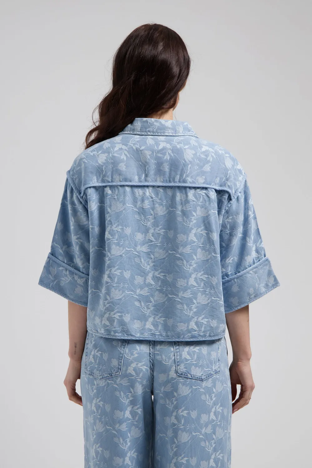 Florez Irini blouse plaited blue kimono fit