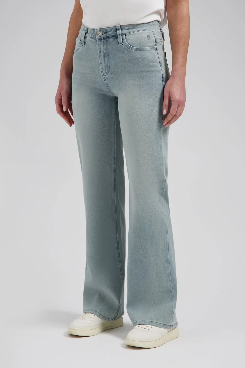 Florez Sophie straight jeans Ash grey mid-waist