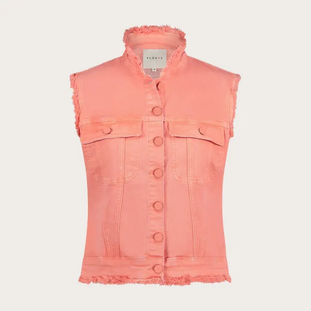 Florez Ginny Aztec gilet peach geborduurd