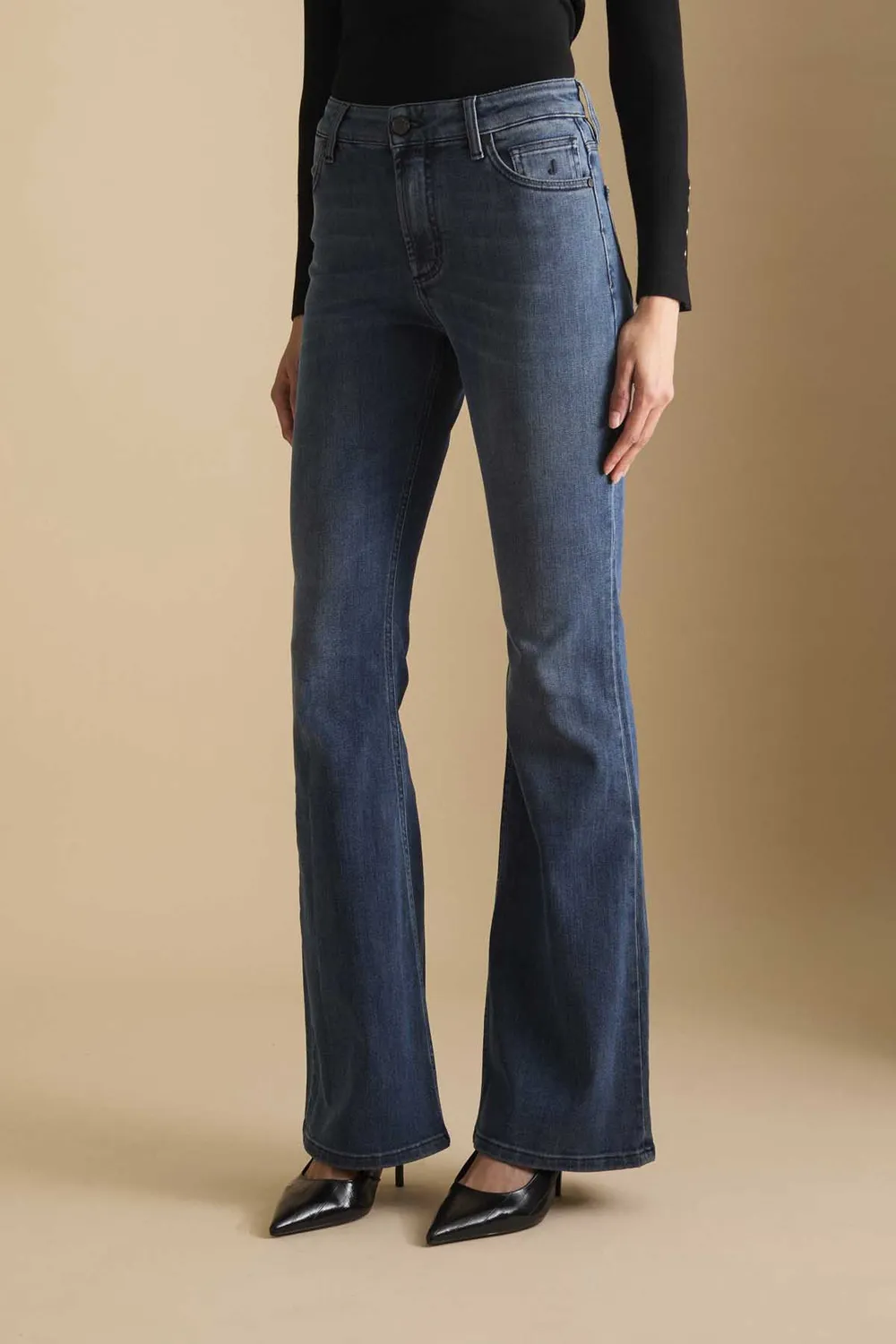 Jeckerson Jennifer Flared jeans donkerblauw stretch