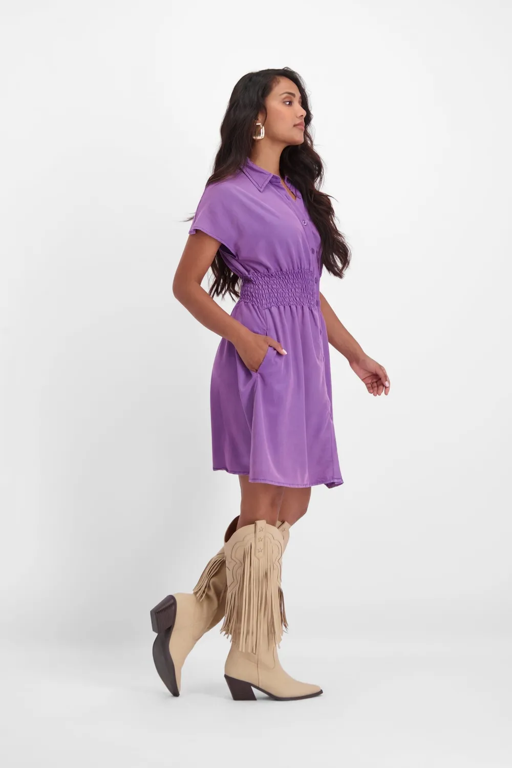 Florez Stella Dress jurk Purple Rain Tencel