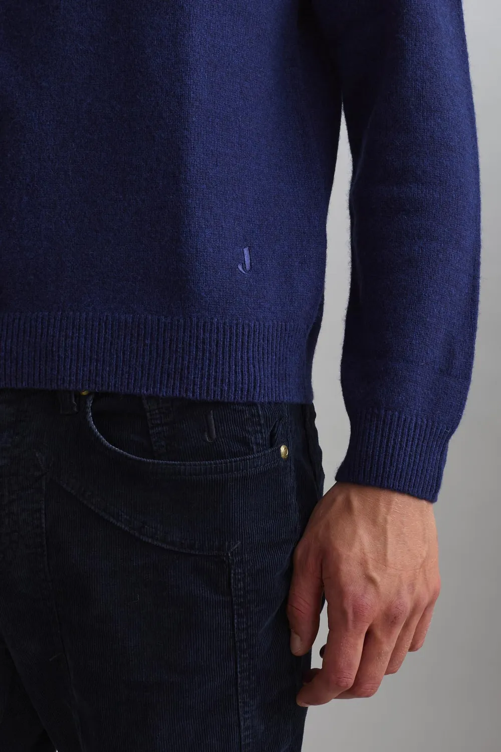 Jeckerson Girocollo raglan trui blauw melange wol