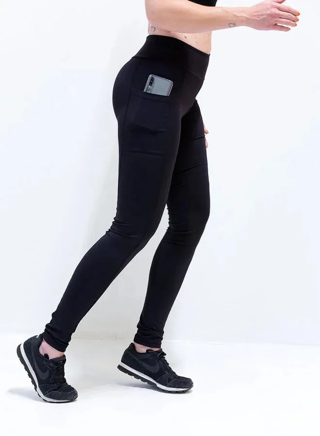 Langeleggings Sportlegging zwart 34-36 met zak extra lang