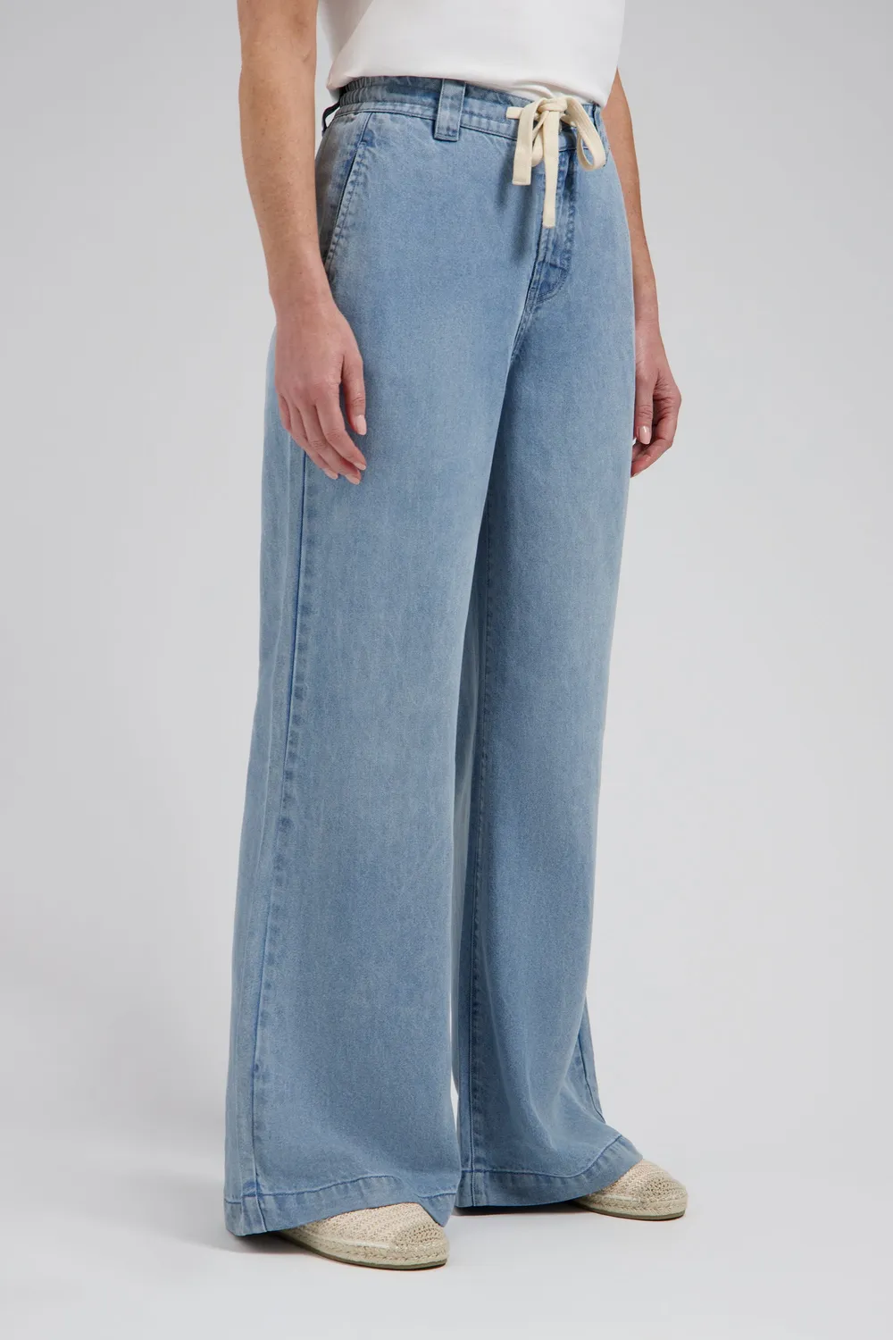 Florez Sarah wide-leg jeans Mid Blue lyocell
