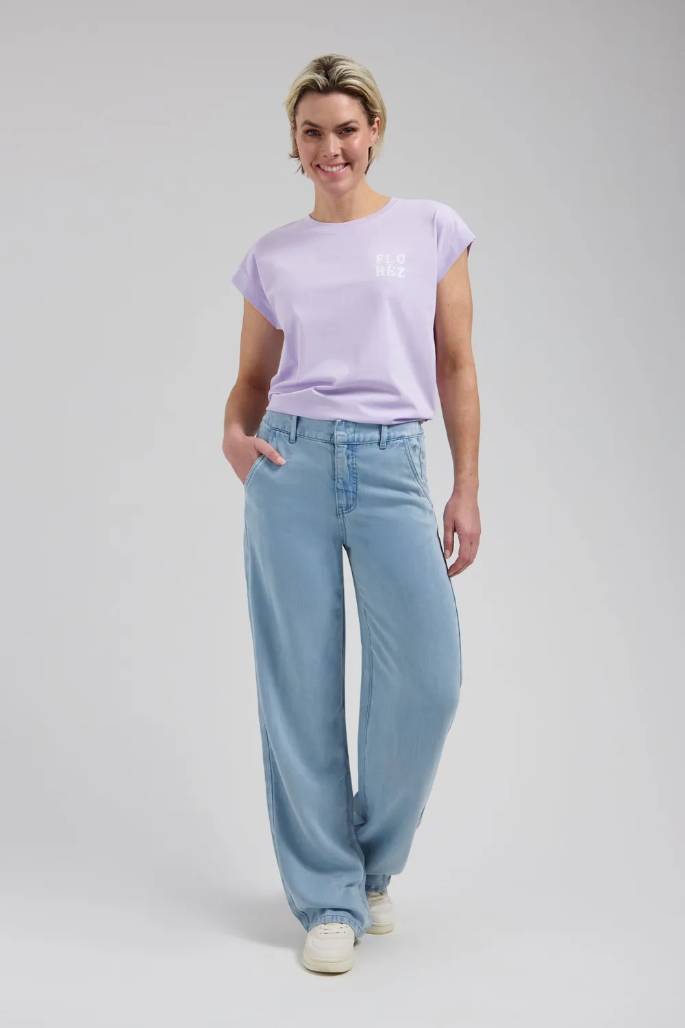 Florez Coco T-shirt lila dames zijdemix