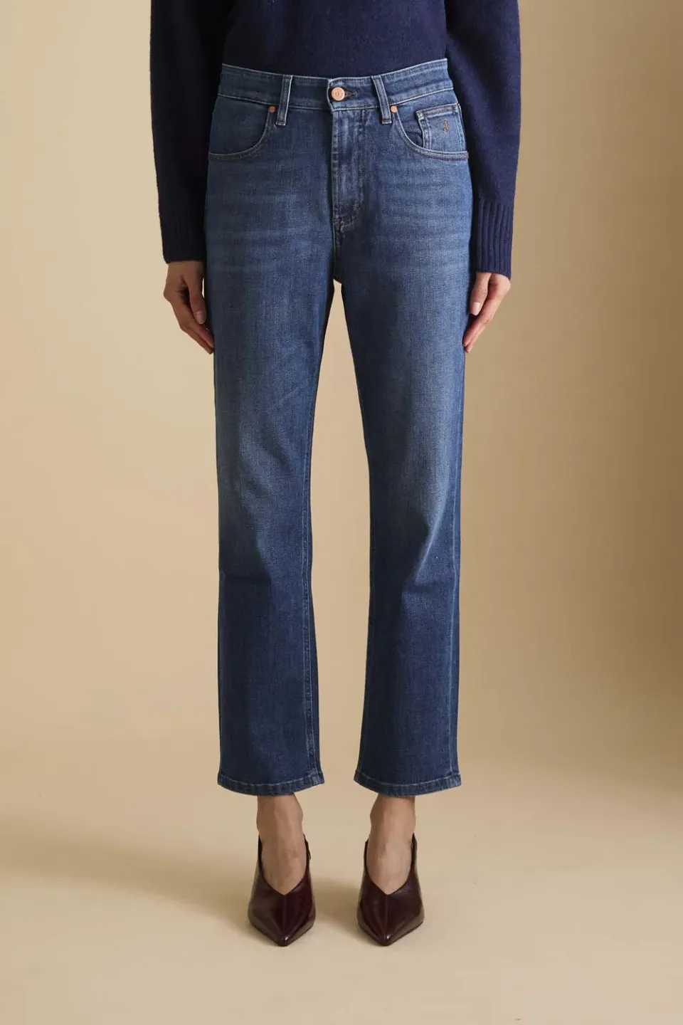 Jeckerson Julia boyfriend jeans donkerblauw stretch