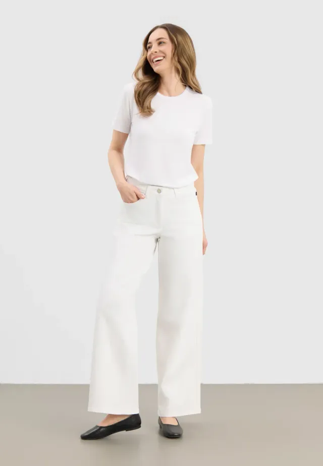 Laurie Carol Loose ML broek wit wijde pijp