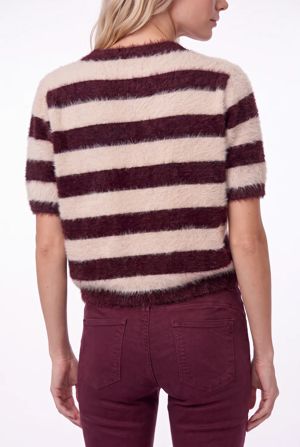 Florez Evie Mauve Stripe vest gebreid