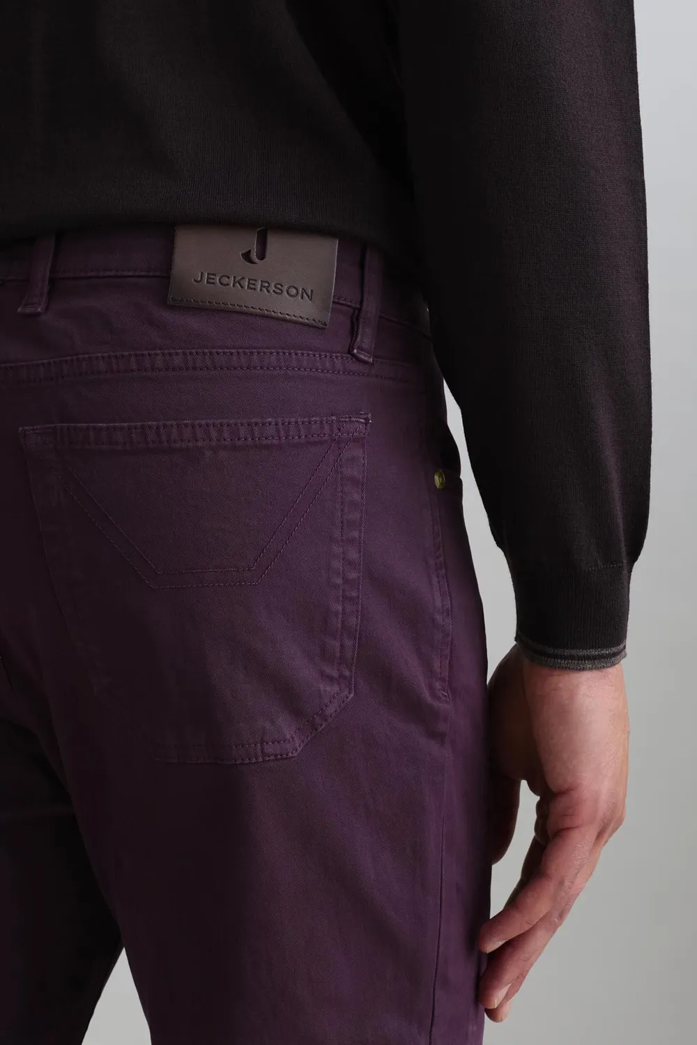 Jeckerson John Toppa broek slim fit donkerpaars katoen