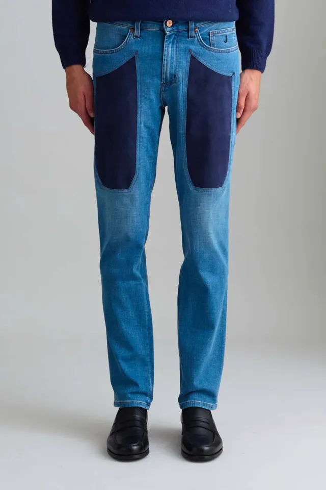 Jeckerson John slim fit jeans lichtblauw Alcantara