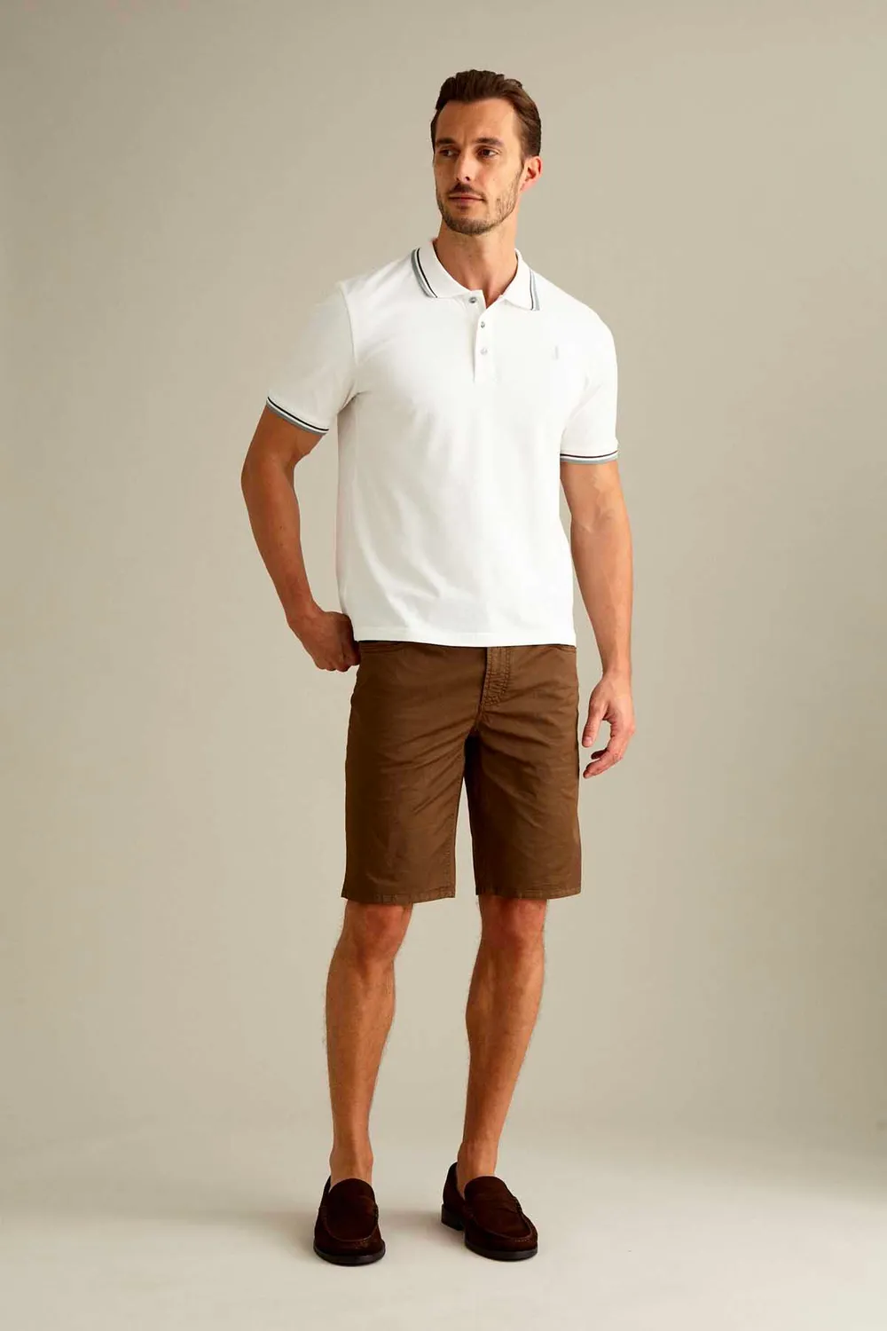 Jeckerson Jo korte broek slim fit lichtbruin katoen