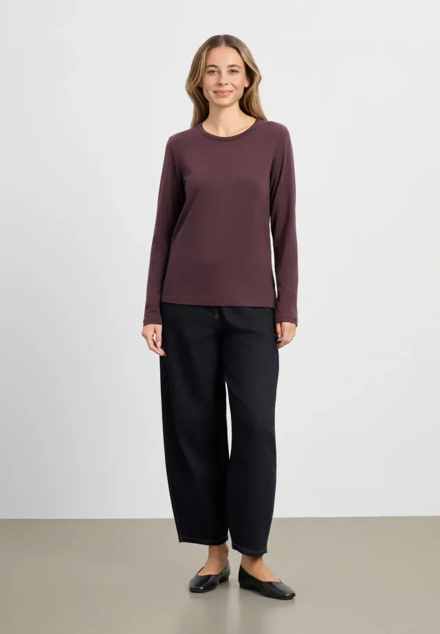 Laurie Amanda T-Shirt LS Dark Plum stretch