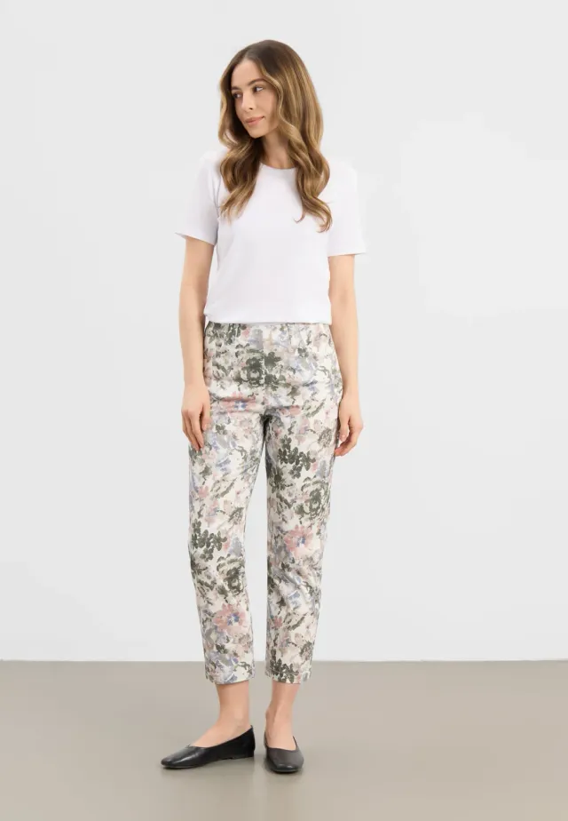 Laurie Patricia Pure Regular CL broek khaki print