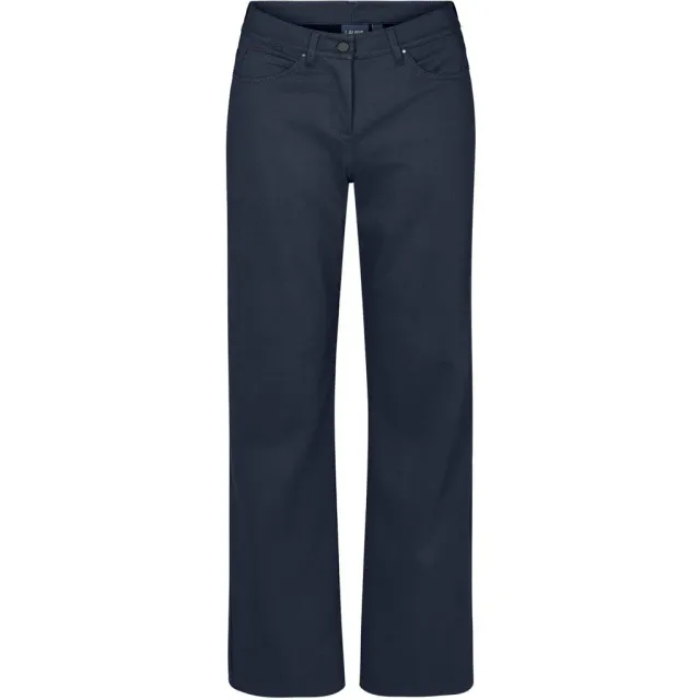 Laurie Amelia Straight broek navy medium geborsteld katoen