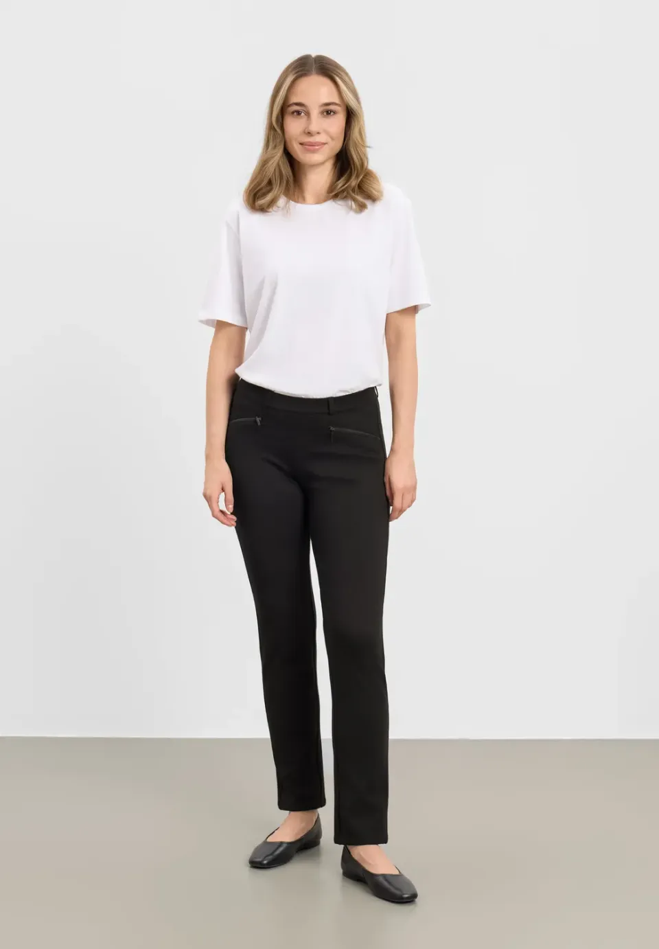 Laurie Rylie Regular SL broek black brushed stretch