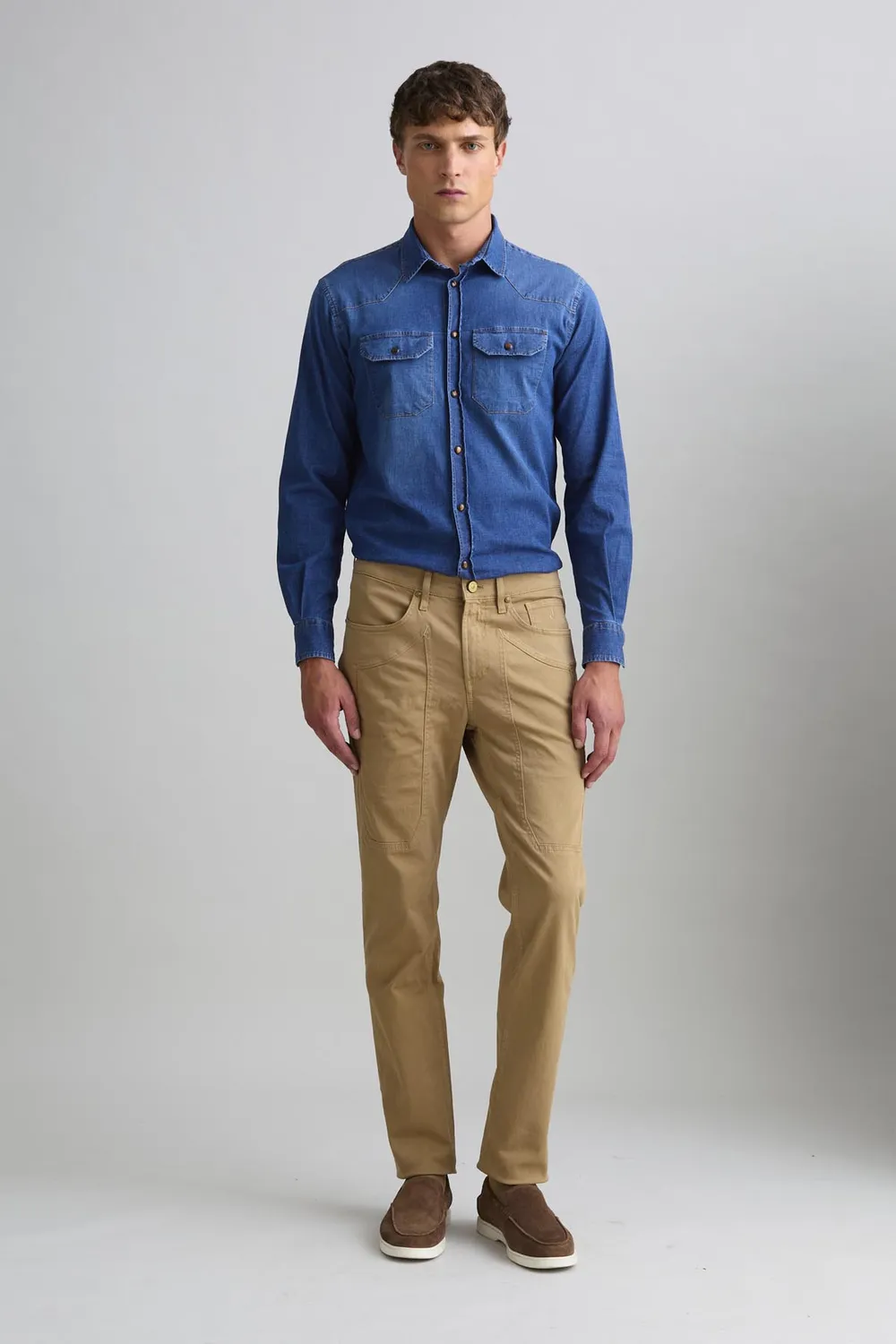 Jeckerson John slim fit broek hazelnoot katoen