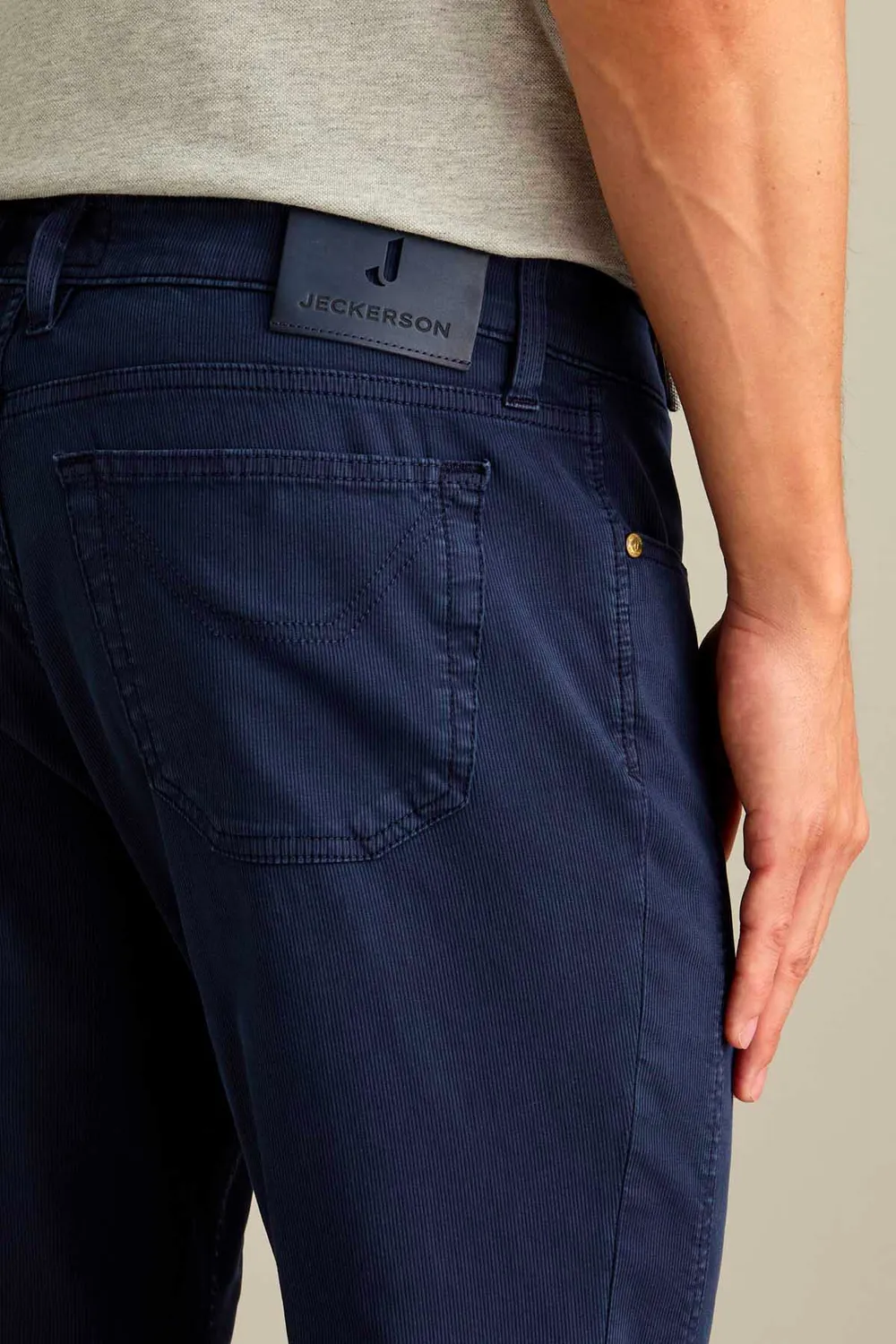 Jeckerson John Toppa broek blauw katoen slim fit