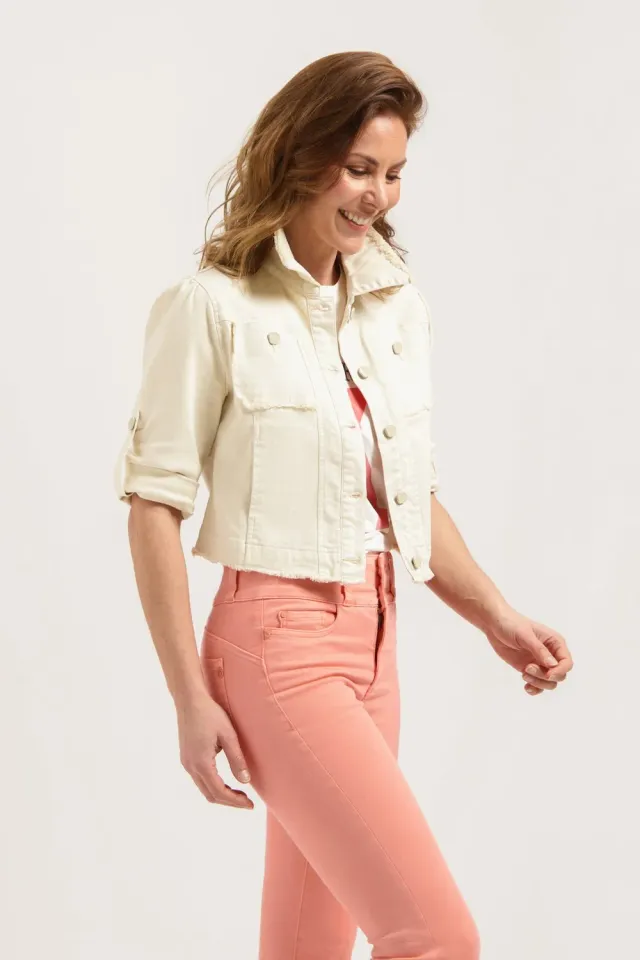 Florez Zaza jacket crème kort denim