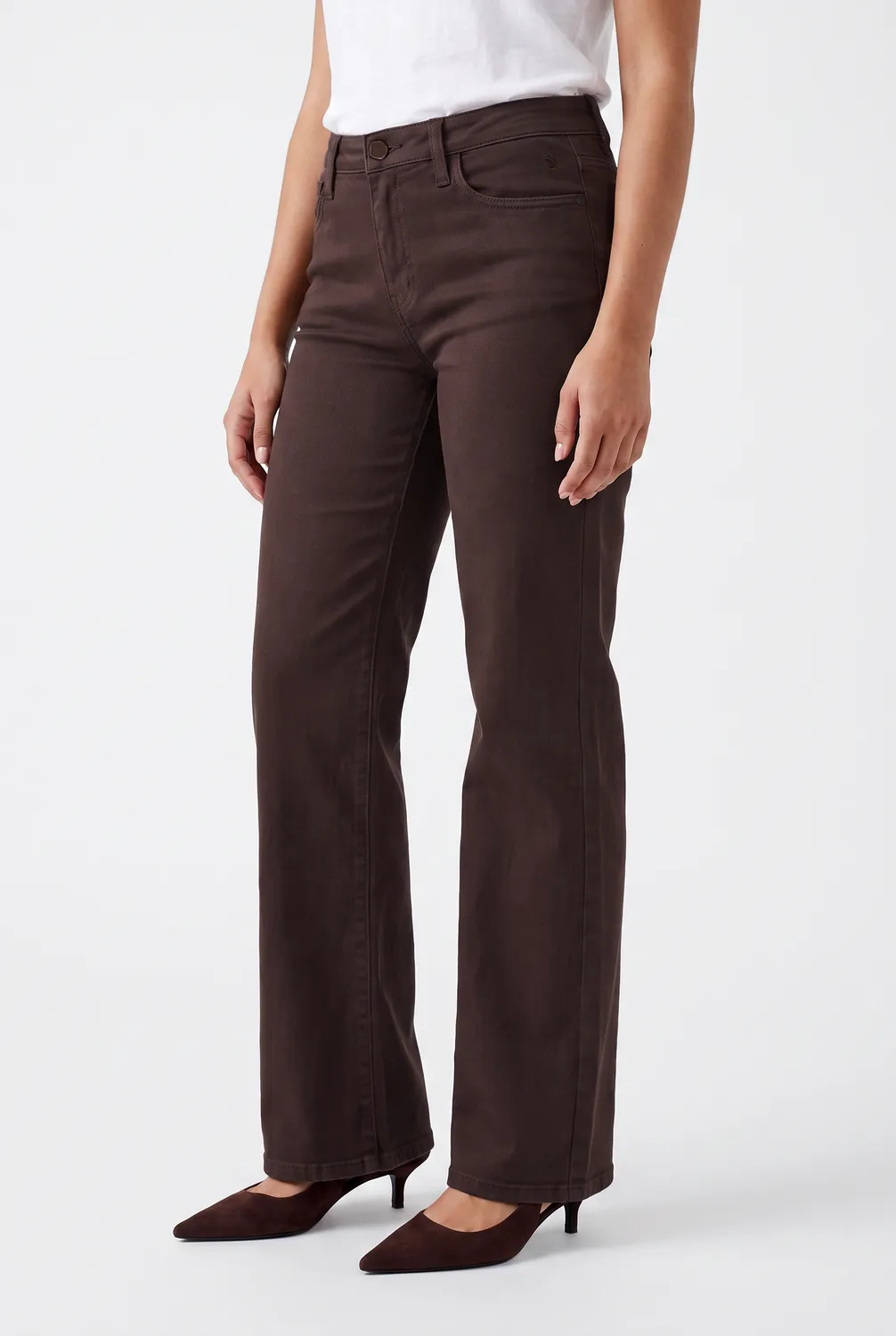 Florez Sophie Straight jeans Dark Brown mid-waist