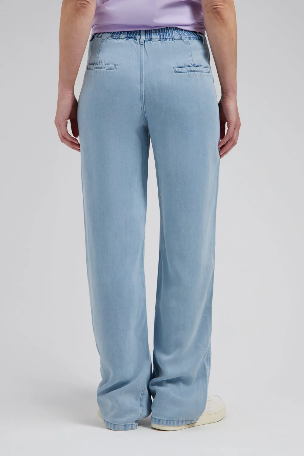 Florez Georgie broek light blue straight fit lyocell