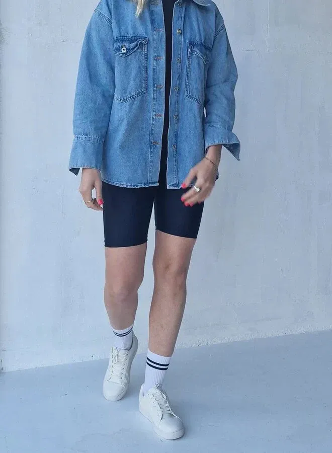 Madame Liz Biker Short Zwart Travelstof Stretch