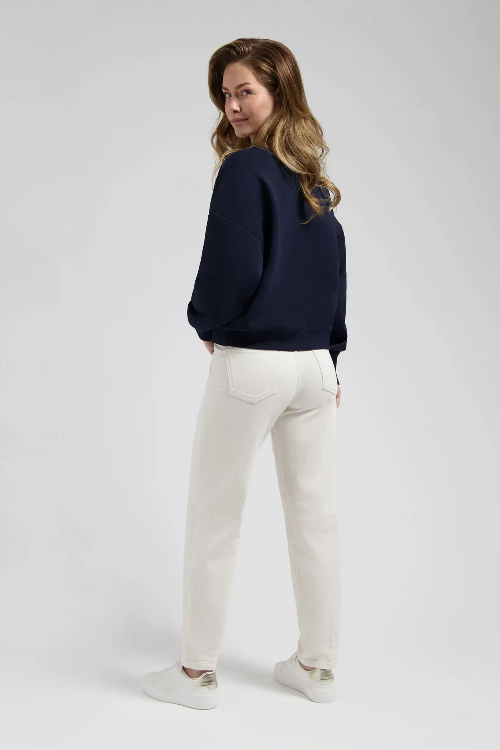 Florez Tess Barrel jeans soft white mid-waist
