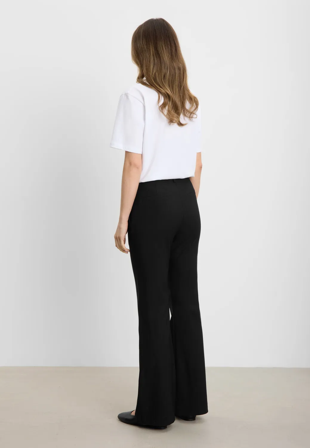Laurie Zina Flare Regular damesbroek Black viscose