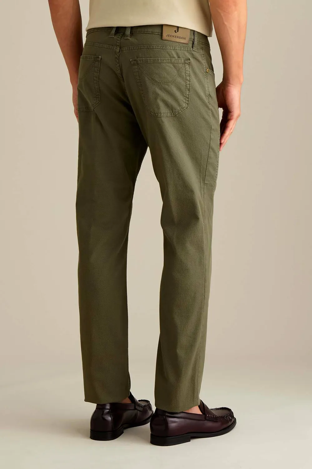 Jeckerson John broek verde militare slim fit katoen old