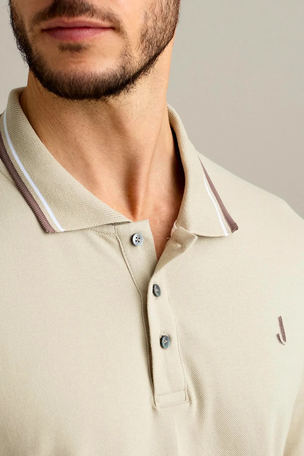 Jeckerson Polo piquet polo lichtbeige