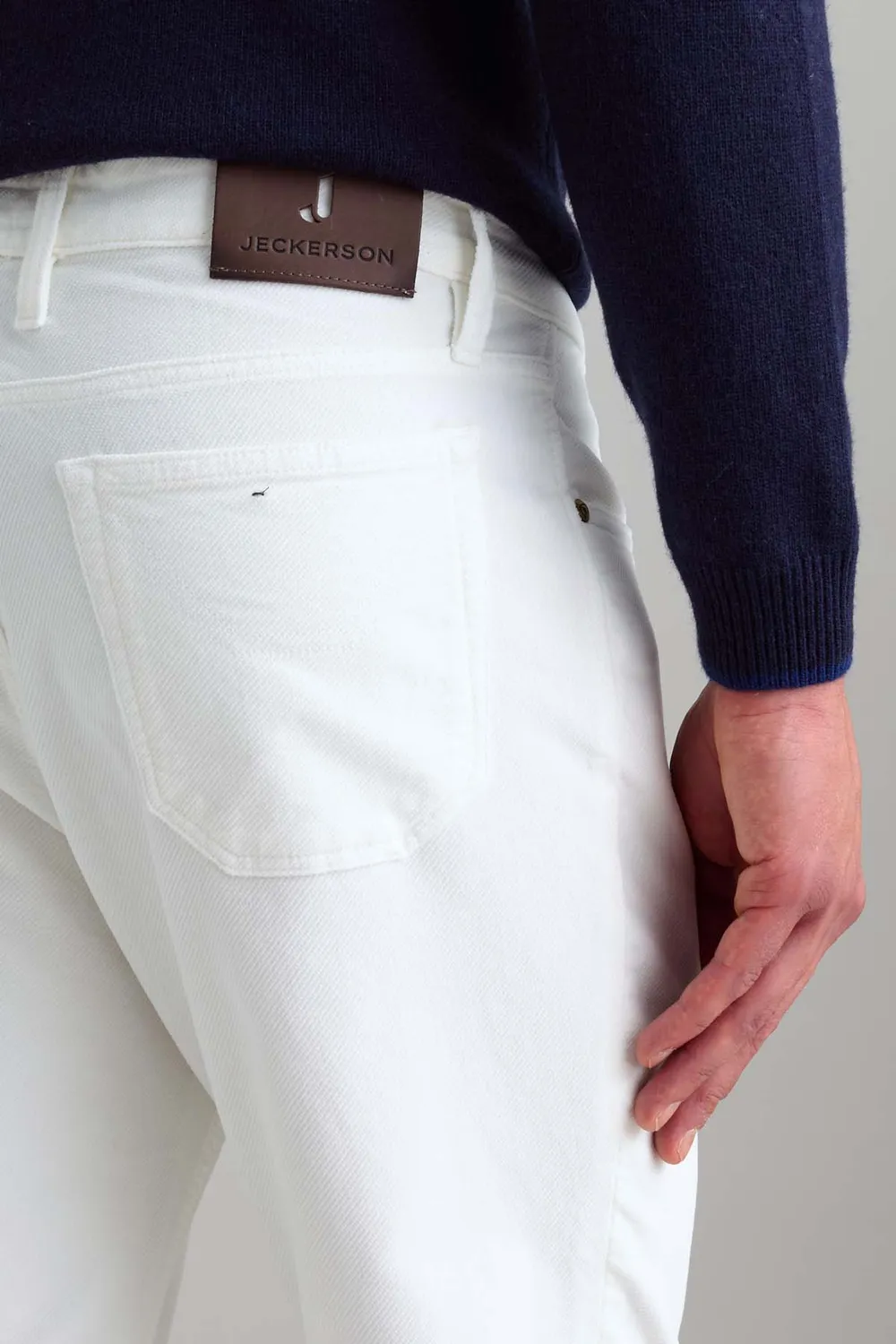 Jeckerson Jordan Slim Fit fluwelen broek wit wolwit