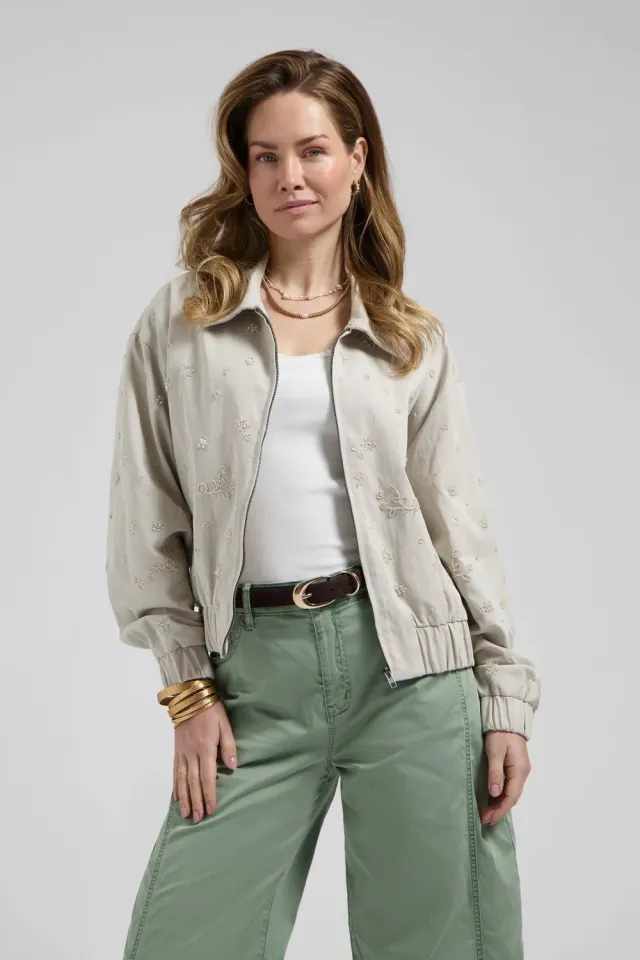 Florez Rhodé bomberjack urban taupe kraag