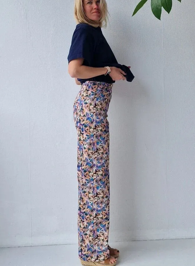 Madame Liz Wide Leg Broek Multicolour 36 Katoen