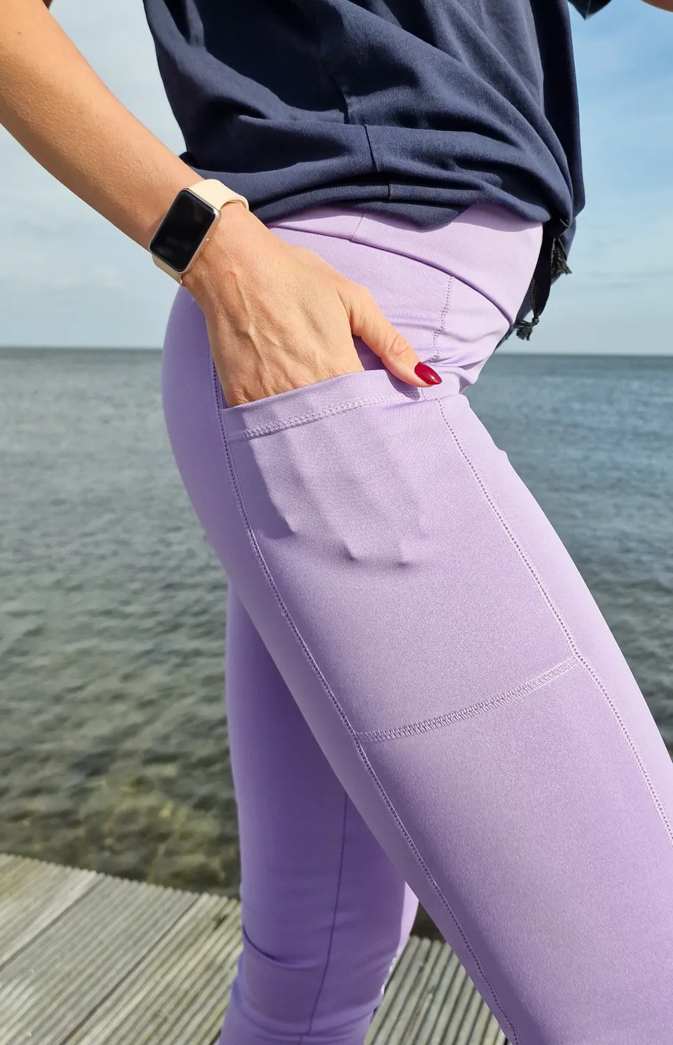 Langeleggings Sportlegging Lila Tall Steekzak Lengtemaat 36