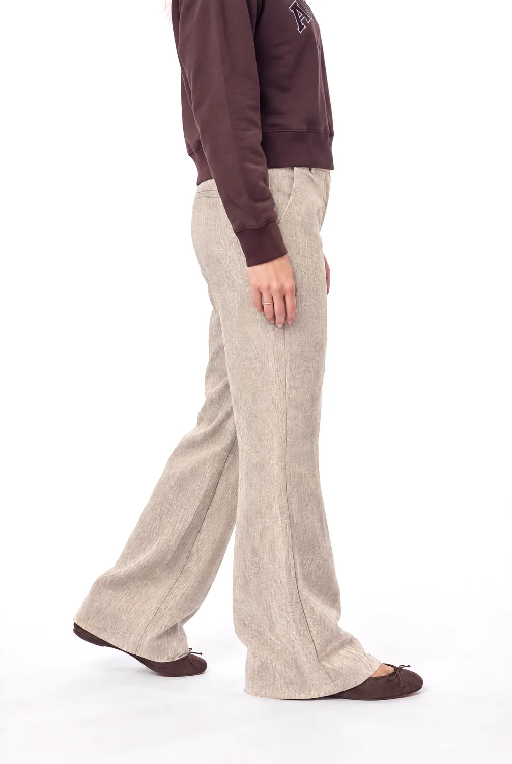 Florez Loiza Trousers pantalon Classic beige hoge taille