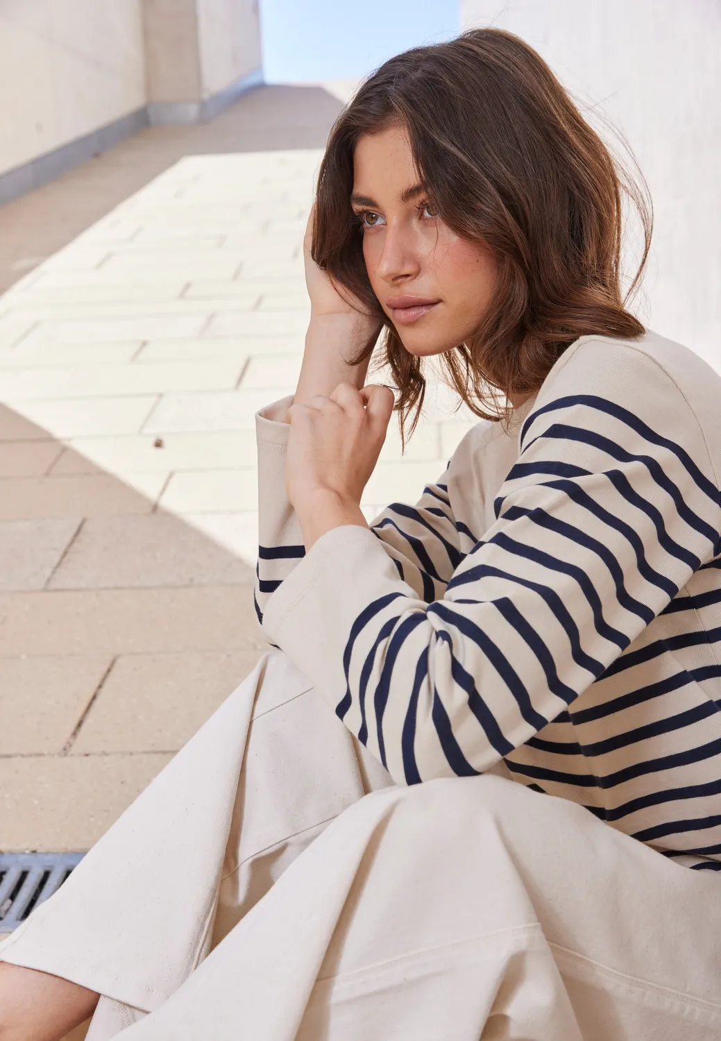 Laurie Gabrielle Breton Shirt LS trui Black Birch Stripe