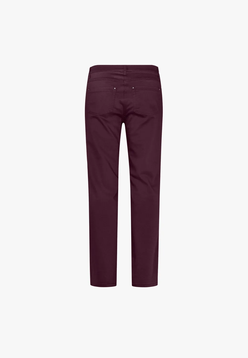 Laurie Charlotte Regular ML broek Dark Plum stretch