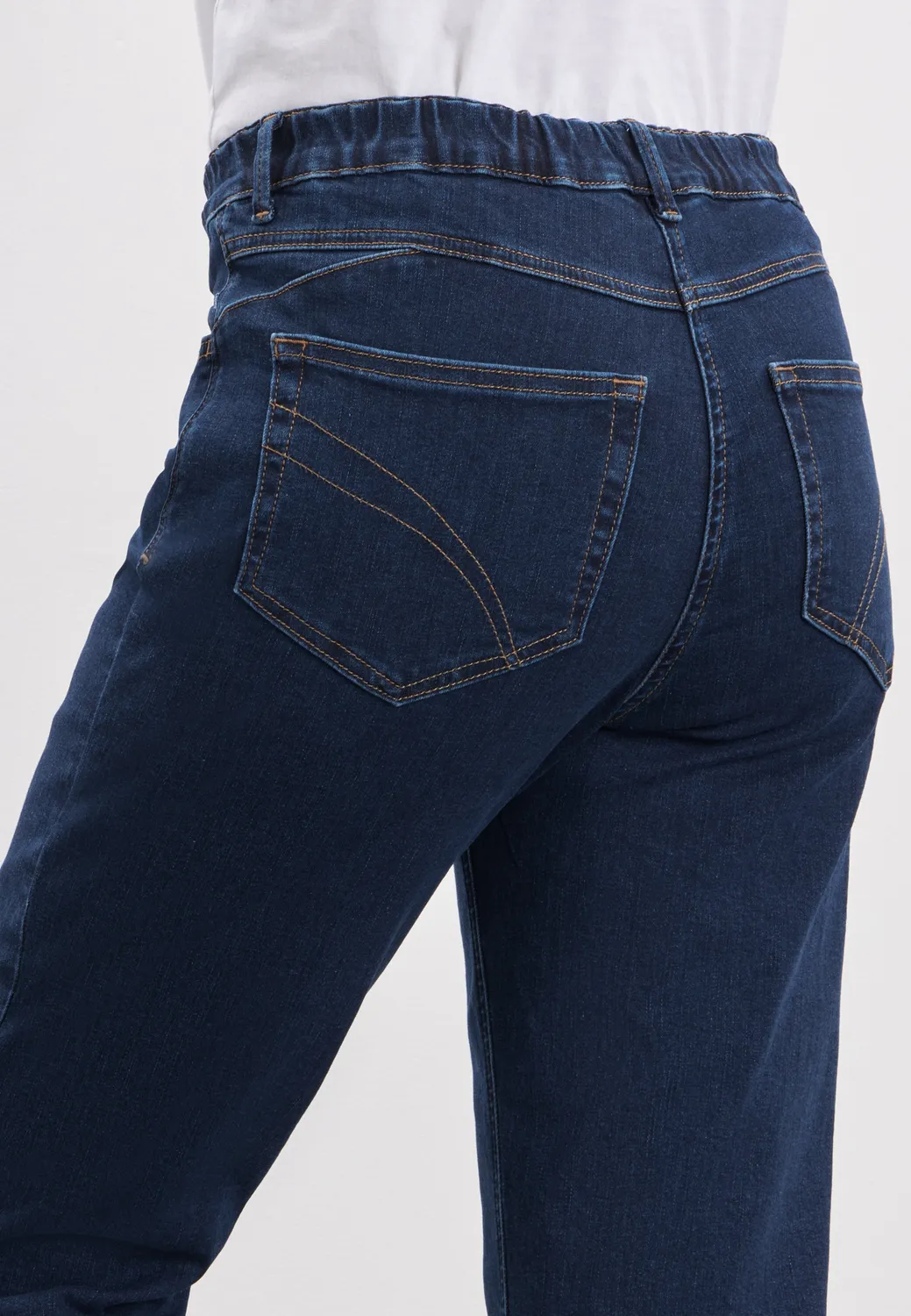 Laurie Hannah Regular XSL jeans dark blue denim kort