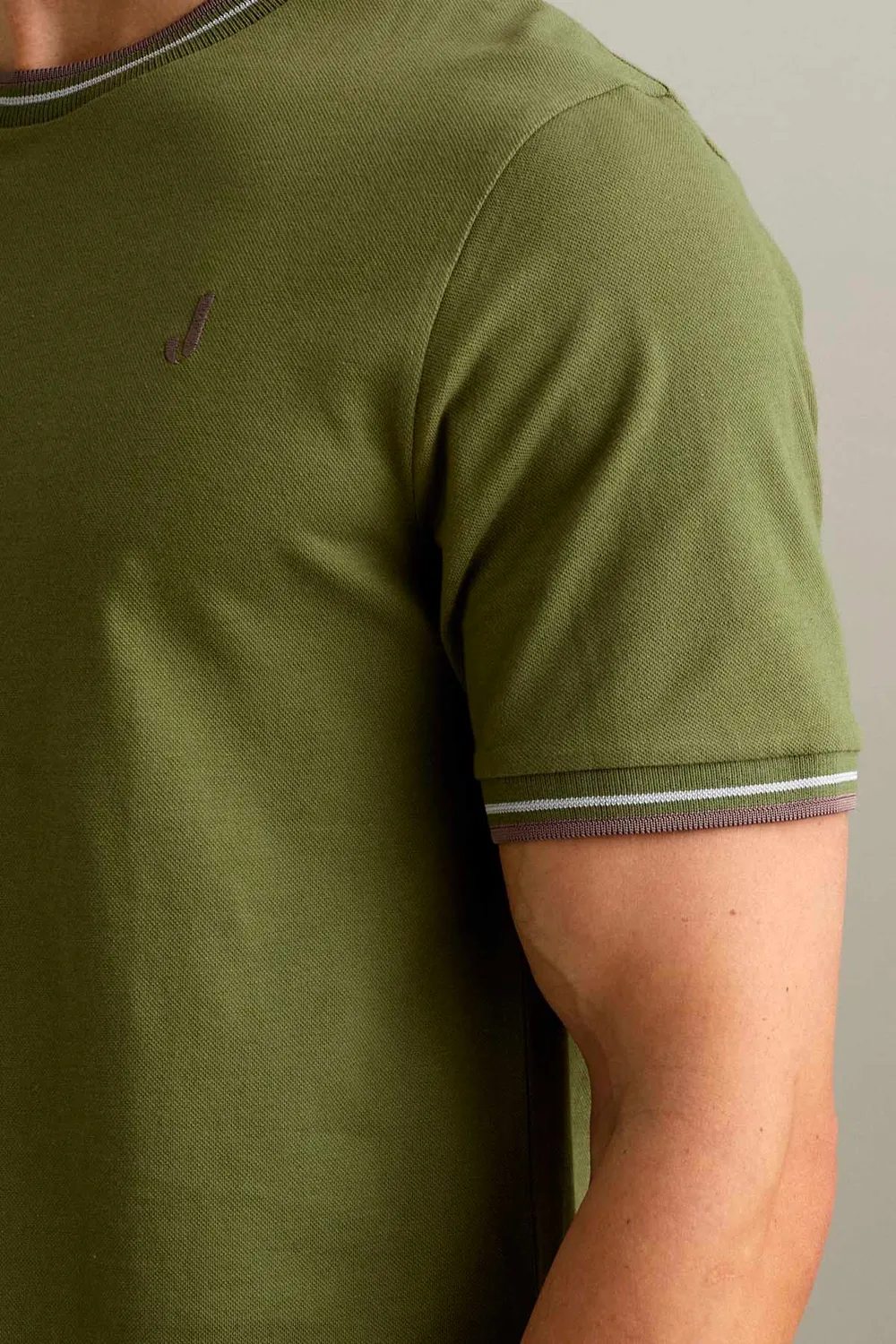Jeckerson Piquet T-shirt heren donkersalvia piqué katoen