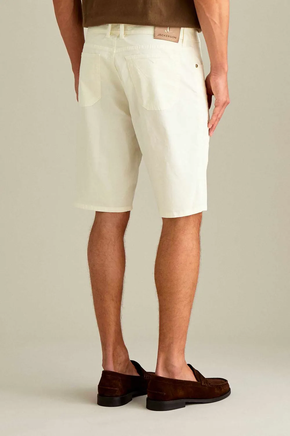 Jeckerson Jayden Slim Fit Bermuda Wit Katoen