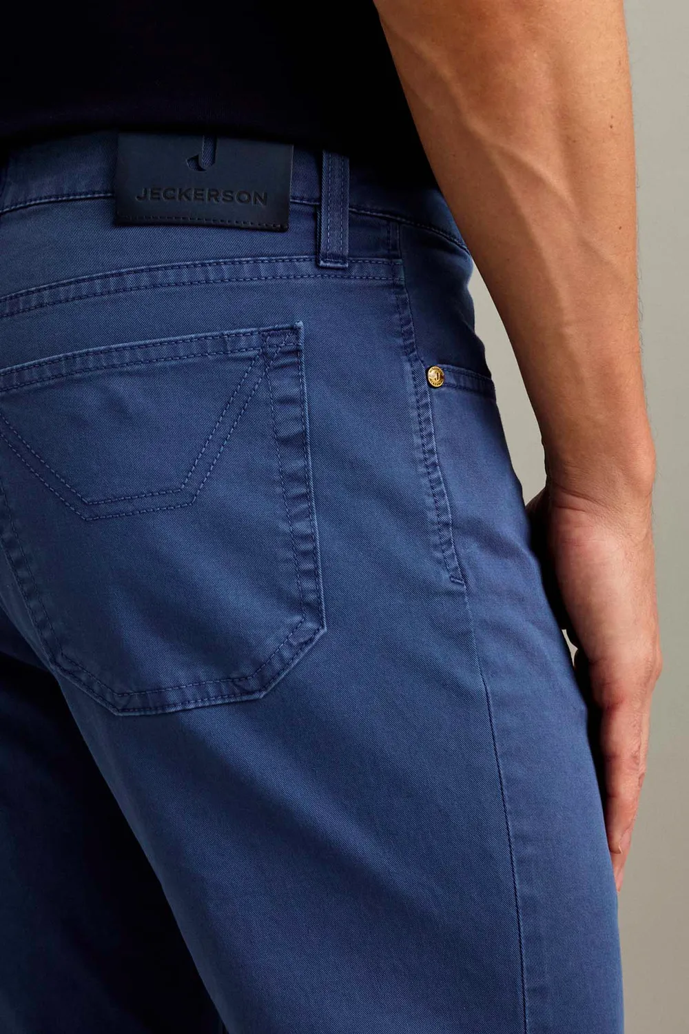 Jeckerson Jordan slim fit broek blauw gabardine