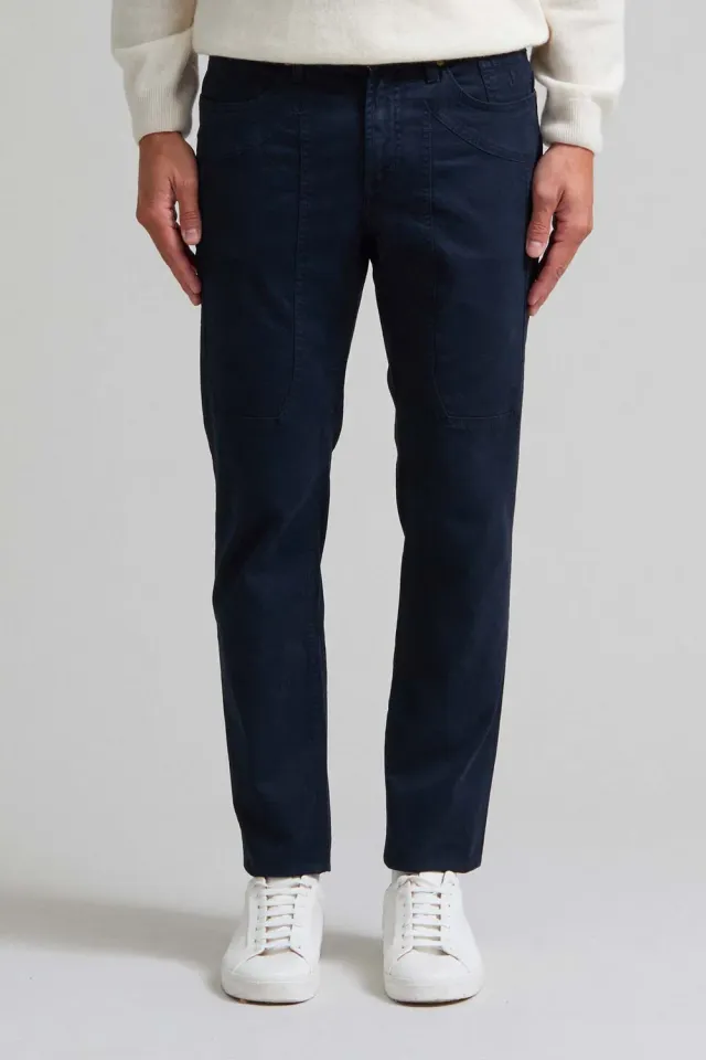 Jeckerson John slim fit broek donkerblauw gabardine