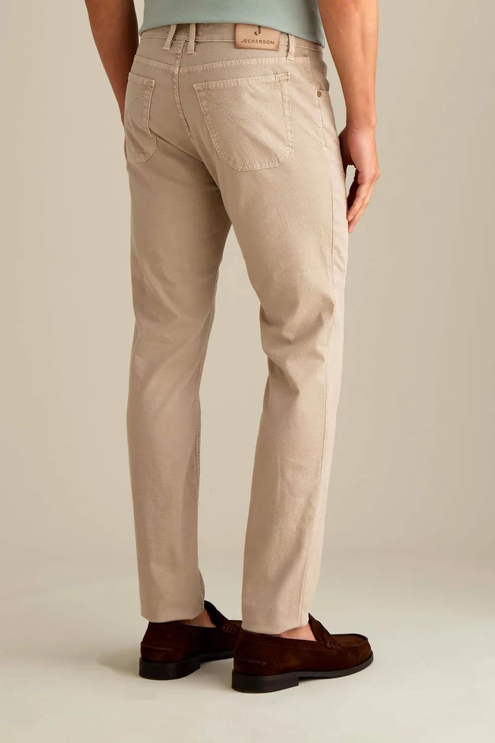 Jeckerson John slim broek beige cemento old-wash
