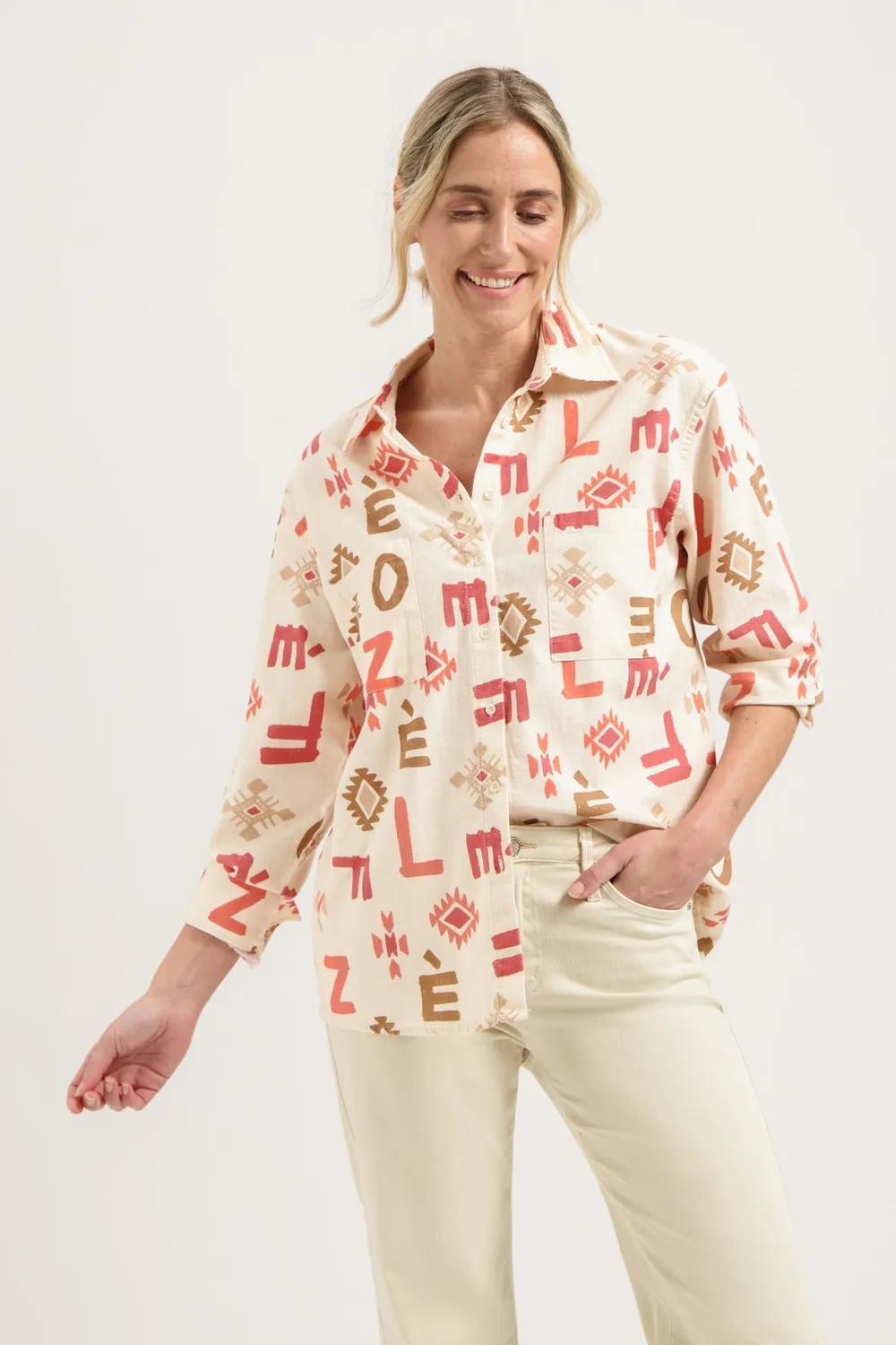 Florez Lona blouse Letter Print katoen