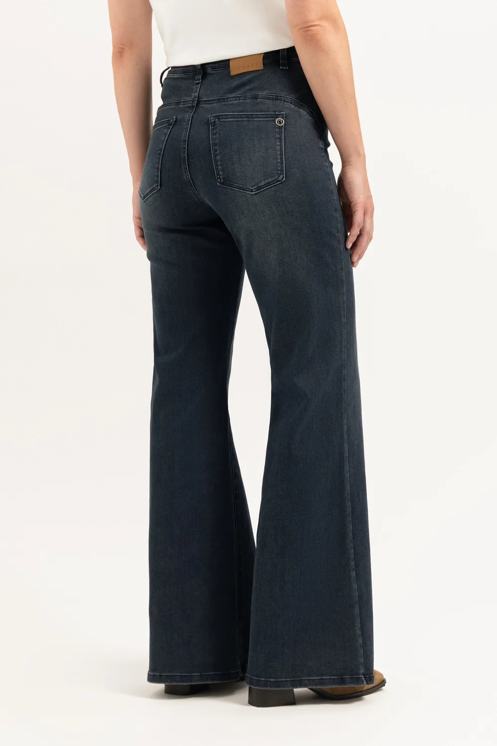 Florez Ana Flared jeans indigo blue hoge taille